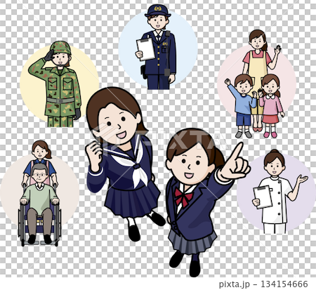 憧れの職業を目指す女子学生 134154666