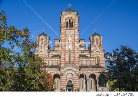 セルビアのベオグラードの街並み 134154786