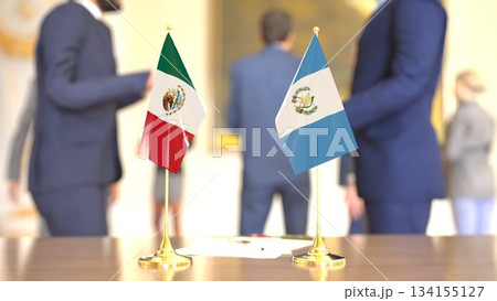 Mexico - Guatemala border cooperation meeting, 3D rendering 134155127
