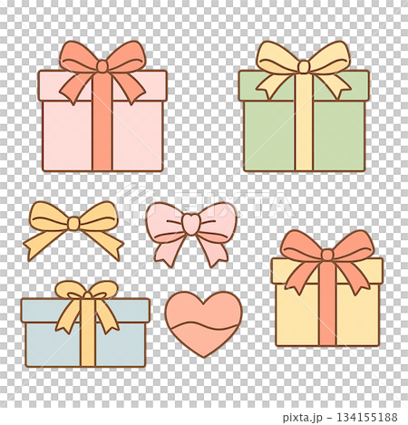 絲帶和禮品盒的插圖 134155188