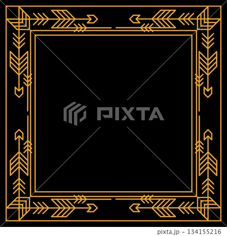 Line geometric frame. Tribal ethnic decorative linear background. 134155216