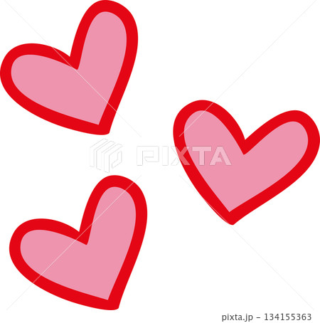 手描きハートマーク 134155363