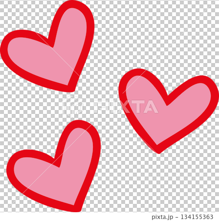 手描きハートマーク 134155363