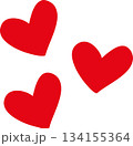 手描きハートマーク 134155364