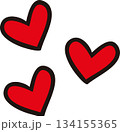 手描きハートマーク 134155365