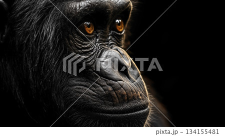 Portrait of a gorilla. closeup of an adult male gorilla 134155481