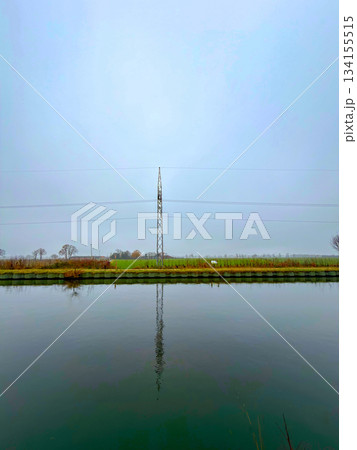 Rijkevorsel, Antwerpse Kempen, Belgium, Minimalist depiction of infrastructure with calming 134155515