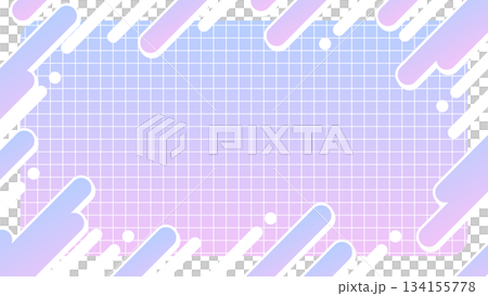 薄紫色のグリッド背景のポップな角丸斜めラインのフレーム　16：9 134155778