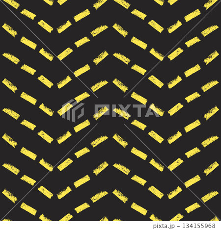 Crayon dash zigzag yellow lines seamless pattern. Chalk freehand uneven streaks pattern design. Abstract wave ornament surface bg. Hand drawn line texture. Vector hand drawn doodle strips background Crayon dash zigzag yellow lines seamless pattern. Chalk freehand uneven streaks pattern design. Abstract wave ornament surface bg. Hand drawn line texture. Vector hand drawn doodle strips background 134155968