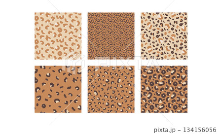 Monochrome animal seamless pattern print collection. Leopard backgrounds set. Vector seamless bg. Camo colors animal panther cheetah mini patterns. Modern ornaments. Brown beige spotty wallpapers Monochrome animal seamless pattern print collection. Leopard backgrounds set. Vector seamless bg. Camo colors animal panther cheetah mini patterns. Modern ornaments. Brown beige spotty wallpapers 134156056