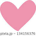 手描きハートマーク 134156376
