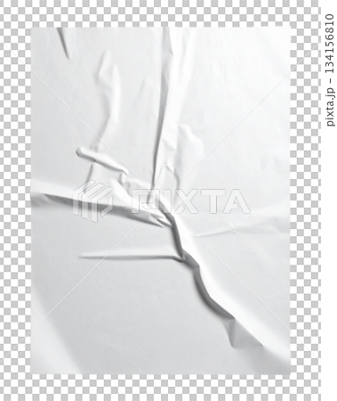 Crumpled White Paper Sheet Texture 134156810