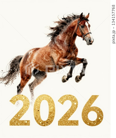 2026 Horse year theme for new year 134157768