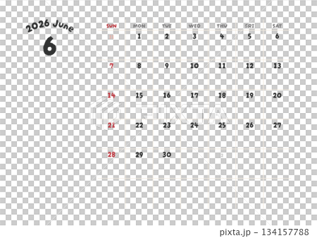 2026年6月曆 2026年6月曆 134157788