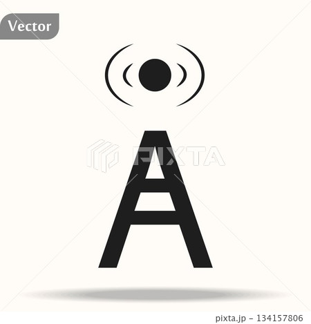 Radio Tower Icon on Square Original Illustration Radio Tower Icon on Square Original Illustration 134157806