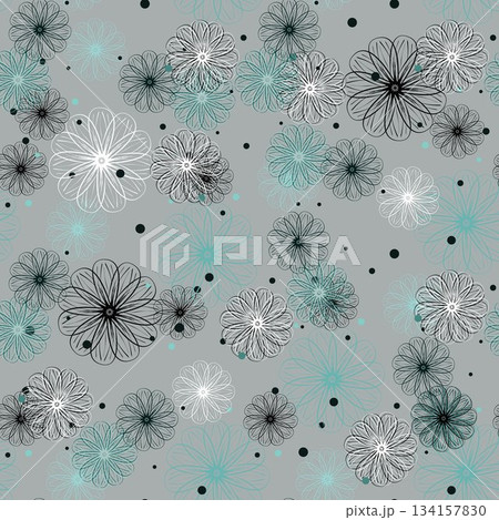 Light Green vector elegant background with flowers. Colorful illustration in doodle style with flowers. New design for your business. eps 10 134157830