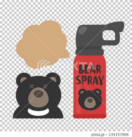 熊和熊驅避噴霧劑插圖 熊和熊驅避噴霧劑插圖 134157906