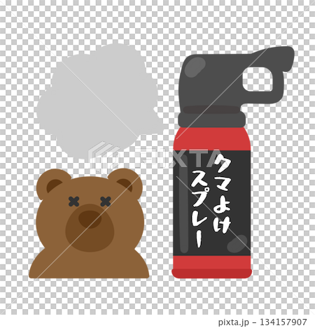 Bear and bear repellent spray spray illustration 134157907