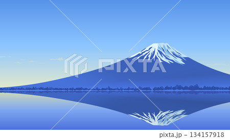 逆さ富士のイラスト 134157918