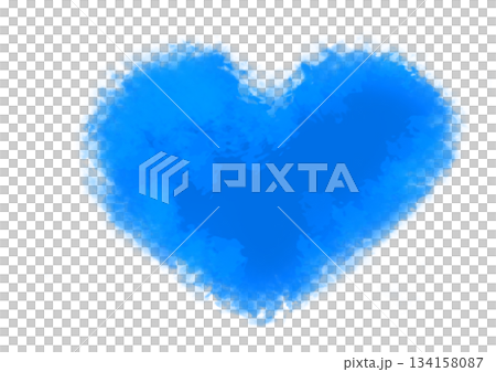 Fluffy cute blue heart, hand-drawn 134158087