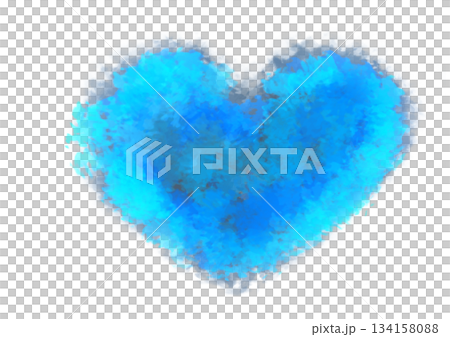 冰冷的藍色發光心形,藍色火焰,手繪 冰冷的藍色發光心形,藍色火焰,手繪 134158088
