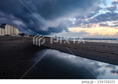 Nieuwpoort, West-Vlaanderen, Belgium, September 13th, 2025, A Dramatic and Striking Seascape with 134158221