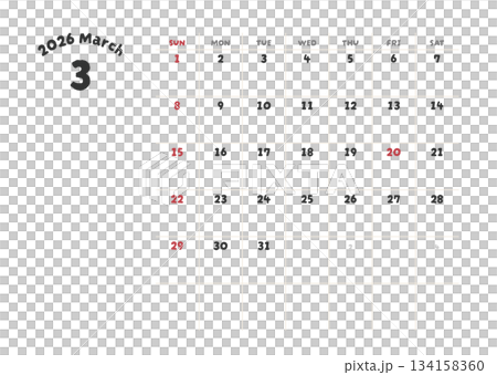 2026年3月曆 134158360