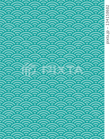 青緑色の青海波のパターン 134158682