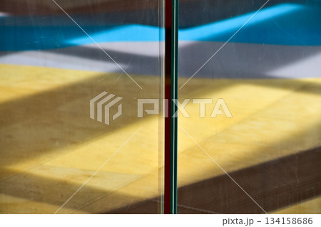 Looking from window with beautiful scene, city scene. Building structure. Looking from window with beautiful scene, city scene. Building structure. 134158686