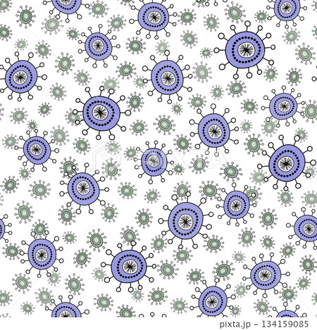 Seamless pattern of random floral elements Lavender green flowers on white Simple cozy floral doodle Seamless pattern of random floral elements Lavender green flowers on white Simple cozy floral doodle 134159085