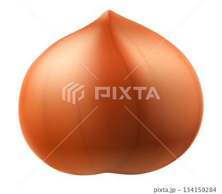 Hazelnuts in the shell. Isolated on white background. Hazelnut kernels are ripe and tasty, a healthy treat, a source of protein. For snacks and chocolate spread. Realistic 3d vector illustration. 134159284