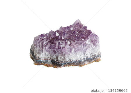Amethyst mineral stone macro on white background 134159665