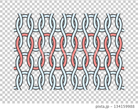 Close-up of a simple two-color knit stitch - Stockinette knit yarn illustration and knitting image illustration 134159988