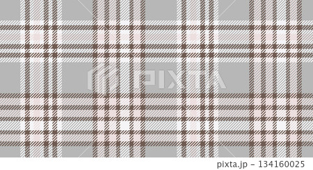 Seamless Grey and Brown Tartan Plaid Pattern with White and Pale Pink Accents in a Subtle Geometric Design. 134160025