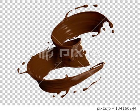 3D illustration of melted chocolate 3D illustration of melted chocolate 134160244
