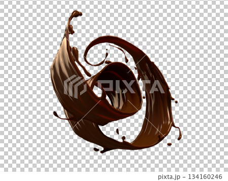 3D illustration of melted chocolate 3D illustration of melted chocolate 134160246