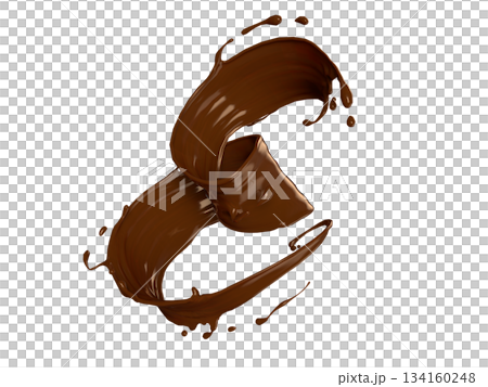 3D illustration of melted chocolate 3D illustration of melted chocolate 134160248