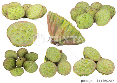 lotus seeds isolated on white background 134160287