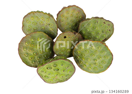 lotus seeds isolated on white background lotus seeds isolated on white background 134160289
