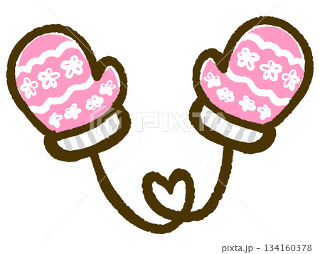 かわいい手袋の落書き風イラスト素材4 134160378