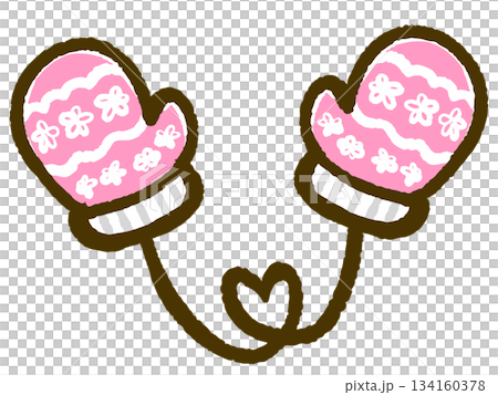 かわいい手袋の落書き風イラスト素材4 134160378