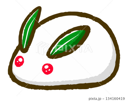 ゆきうさぎのかわいい落書き風イラスト素材2 134160419