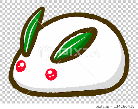 ゆきうさぎのかわいい落書き風イラスト素材2 134160419