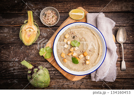 Artichoke cream soup Artichoke cream soup 134160453