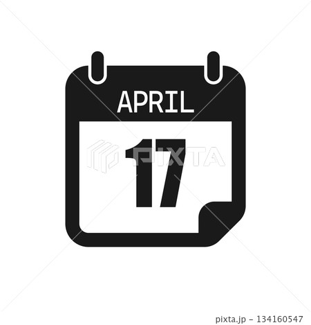 Vector icon page day calendar - 17 April month 134160547
