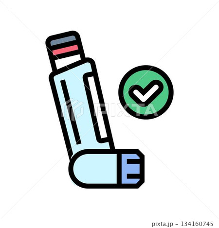 inhaler for pollen allergy relief color icon vector illustration 134160745