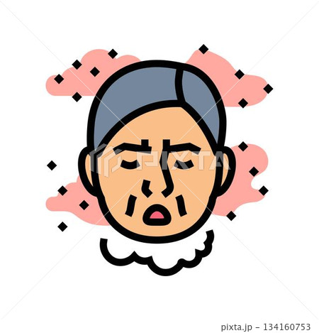 pollen allergy face sneezing color icon vector illustration 134160753