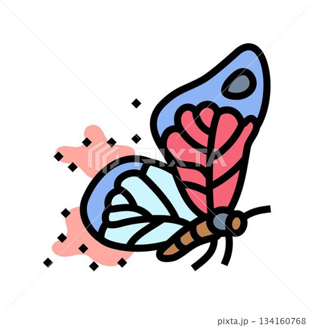butterfly pollen dust on wings color icon vector illustration 134160768