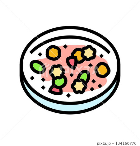 close up of pollen grains under microscope color icon vector illustration 134160770