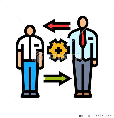 apprentice learning trade from mentor color icon vector illustration apprentice learning trade from mentor color icon vector illustration 134160827